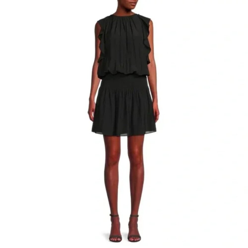 Ramy Brook Rembi Shirred Blouson Dress, Size S, New with Tag, Black